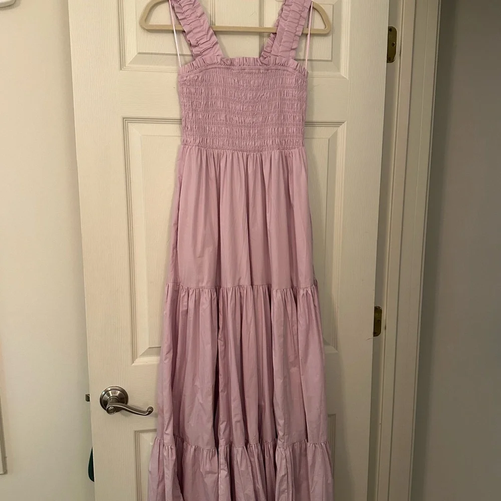 Lavender Smocked Tiered Maxi Dress